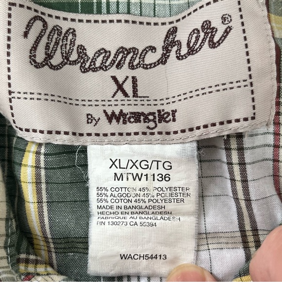 Wrangler Wrancher Men’s Long Sleeve Snap Closure Western Shirt Size XL - Picture 3 of 7